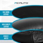 PIC AUTO Steering Wheel Cover, Silk Grain Leather Car Steering Wheel Protector, Comfortable Grip, Universal 14.5-15.5 Inch Anti-Slip Steering Wheels Accessories for Men & Women (Black) - Image 3