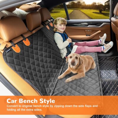 URPOWER Dog Car Seat Cover for Pets 100% Waterproof Seat Cover Hammock 600D Heavy Duty Scratch Proof Nonslip Durable Soft Back Seat Covers for Cars Trucks and SUVs - Image 4