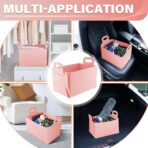 SINGARO Car Trunk Organizer, Foldable Trunk Organizer for SUV, Lightweight Foldable Storage for Sundries, Car Accessories for Women and Men, Travel Essentials, Felt, 2 Pack Pink - Image 4