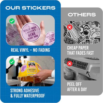 200 PCS Hard Hat Stickers for Adults (No Duplicates) Sarcastic, Meme, & Funny Stickers for Water Bottles, Toolbox, Helmet, & Hard Hat Accessories – Ideal for All Blue Collar Workers - Image 6