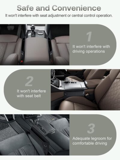 Universal Fit Premium Leather Car Seat Gap Filler Organizer, Center Console Organizer with Card Slots, Clever Gifts for Car SUV Truck Owners (Black, 2 Pack) - Image 9