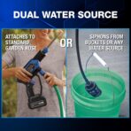 Ontel Turbo Jet HydroX5 Pro Portable Cordless Pressure Washer (21V 3000mAh Battery), 6-in-1 Nozzle, Dual Water Source, 16ft Detachable Hose - Image 6