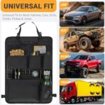 Tactical Car Seat Organizer with Multiple Pockets, MOLLE Panel System & Mesh Compartments, Durable Nylon ​Universal Vehicle Backseat Storage with Cup Holder, Water-Resistant (Black)​ - Image 4