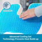 Gel Seat Cushion for Long Sitting - Memory Foam Chair Pillow for Sciatica Pain Relief - Orthopedic Gel & Memory Foam Coccyx Ppad for Tailbone Sick - Office Chair Cushion for Back Pain Grey - Image 2