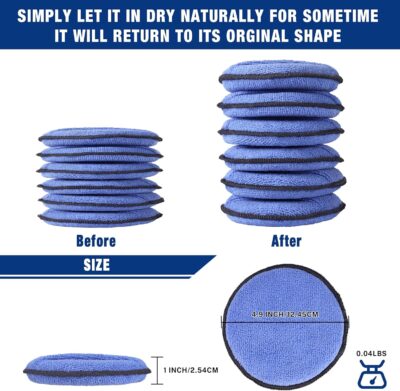 WORKPRO 18-Pack Car Wax Applicator Pads with Finger Pocket, Microfiber Soft Foam Polishing Pads for Car Detailing & Cleaning, Lint-Free, High Resilience - Image 7