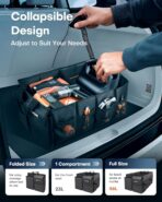 HOTOR Trunk Organizer - Car Organizer, Foldable Trunk organizer for SUVs & Sedans, Sturdy Car Organization for Car Accessories, Tools, Sundries, Black, 2 Compartments, 21.3"×12.6"×10.6" - Image 6