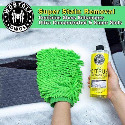 Wontolf Complete Car Wash Cleaning Kit, Car Interior Detailing Kit with Car Wash Soap, Interior Detailing Cleaner, Wheel Cleaner, Wheel Brush, Dying Towel, for Cars Trucks RVs SUVs - Image 2