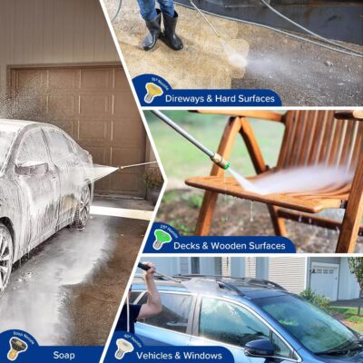 BILT HARD 1.76 GPM 2300 PSI Electric Pressure Washer, Power Motor with Stainless Steel Wand, 4 Spray Nozzles, Built-in Detergent Tank, 20Ft Hose, 35Ft Power Cord for Cars/Driveway/Fences/Home/Patios - Image 9