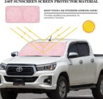 Windshield Sun Shade Foldable Car Front Window Covers for Car Accessories Sun Heat UV Rays Visor Protector Protection for Universal Cars SUV Truck(Pink Sequins) - Image 2