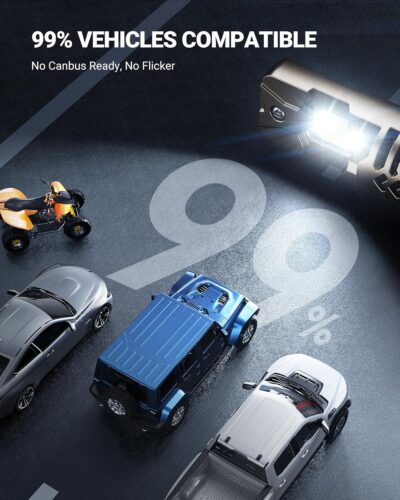 SEALIGHT 9007 LED Light Bulb, 50,000LM 1000% Brighter HB5 LED Bulbs, Real Mini Size 6500K Cool White IP68 Waterproof, Plug and Play, Pack of 2 - Image 4