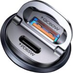 【Upgraded】 125W Car Charger USB C Super Fast Charging, [PD65W & QC60W][All Metal] MRGLAS Cigarette Lighter Car Charger, RV Car Electronics Accessories for iPhone 17 Pro Max iPad Samsung S25 Pixel 10