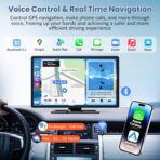 Largest 11.3" Portable Apple Carplay Screen, Wireless Car Play & Android Auto Touch Screen, Car Stereo with App View/4K Dash Cam/Backup Camera/Mirror Link/Voice Control/Music Play/GPS/Bluetooth/FM - Image 5