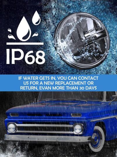 ZIMABLUE 7 inch LED Headlight 2PCS Cool White High Low Beam Plug and Play 7" round Headlights H6024 LED Headlight DOT Approved Compatible with Jeep Wrangler JK TJ CJ, Truck SUV etc (Reflector (2pcs)) - Image 8