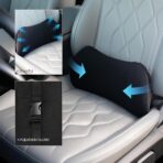Lumbar Support Pillow for Car, Memory Foam Back Cushion Provides Lumbar Support to Relieve Back Pain, Ideal for Driving Cars and Office Chairs as a Back Support Pillow (Black) - Image 4