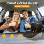 Memory Foam Car Seat Cushion with Lumbar Support, L-Shaped Ergonomic Design for Long Driving, Pressure-Relief Comfort for Car, SUV, Semi Truck & Office Chair - Image 9