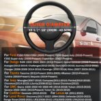 XHRING Car Steering Wheel Cover for Ford F150 F250 F350 Super Duty Expedition Toyota Tacoma Tundra 4Runner RAM 1500 2500 3500 Lexus GX Grand Caravan Range Rover Accessories Leather Black (15 ½''-16'') - Image 9