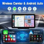 Carplay Screen for Car, 7'' Wireless CarPlay & Android Auto- Upgrade Portable Touchscreen with Bluetooth, Mirror Link, Voice Control, Hands-Free Calling Car Play Screen Stereo for All Vehicles - Image 2