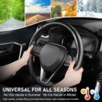 Cartist Carbon Fiber Steering Wheel Cover - Anti-Slip, Steering Wheel Cover for Men/Women - Durable, Universal Car Accessory (Black) - Image 6