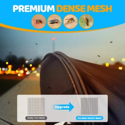 Orzbow Baby Mosquito Net for Infant, Doona Car Seat | 2-in-1 Car Seat Canopy & Mosquito Net, Breathable Carseat Sun Shade, UV Protection Lightweight Canopy Cover, Baby Summer Outdoor Essentials, Black - Image 3