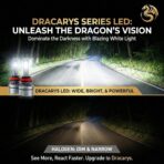 LUXSTER | Dracarys 100000LM H11 H9 LED Bulbs with Vapor Chamber Cooling, 55W/85W Dual Power Mode, CANBUS Ready, H8 H16 Fog Lights, 6500K Xenon White, 2 Pack - Image 3