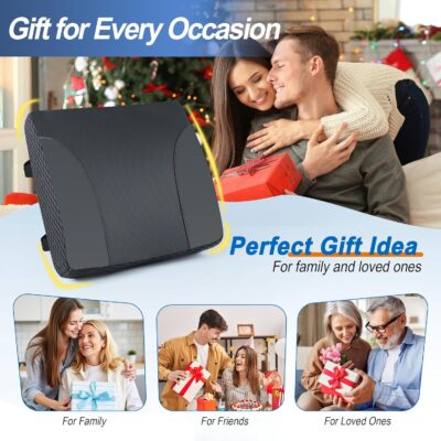 Lumbar Support Pillow for Car: Ergonomic Memory Foam Lumbar Pillow for Long Drives, Lower Back Support for Pain Relief, Dual Adjustable Straps, Back Cushion for Car Seat, Office Chair - Black - Image 9