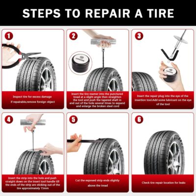 SUNSOUL Heavy Duty Tire Plug Kit, 40Pcs Off Road Emergency Puncture Repair for SUV, Truck, ATV, UTV, Tractor & Motorcycle - Fast Seal Tire Repair Kit with Tools (Include Insertion Tool) - Image 6