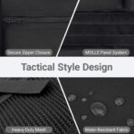 Tactical Car Seat Organizer with Multiple Pockets, MOLLE Panel System & Mesh Compartments, Durable Nylon ​Universal Vehicle Backseat Storage with Cup Holder, Water-Resistant (Black)​ - Image 7