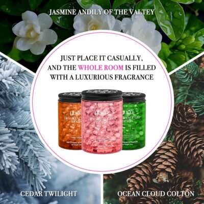 Fragrance Gel Beads Superior Aroma Air Freshener, Eliminates Odors in Cars, Offices, Pet Areas, Cabinets, Plant Based, 200g, Pack of 1, Jasimine and Lily of the Valley - Image 7