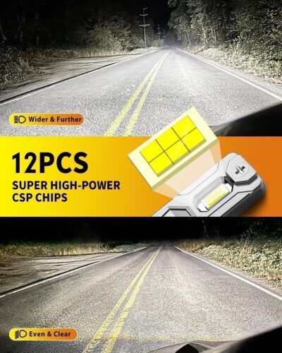 H11/H9 & 9005/HB3 Light Bulbs Combo, 100,000LM Brightness, 1:1 Mini Size 6500K Cool White IP68 Waterproof Automotive Replacement Combo 9005 H11 Fog Lights, Quick Installation, Pack of 4 - Image 7