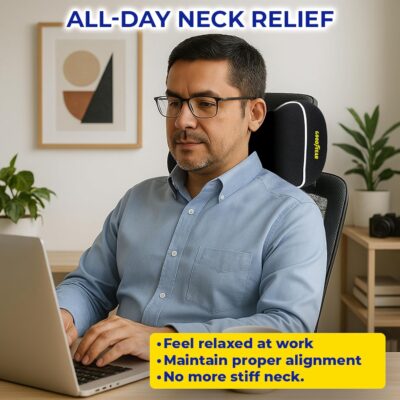 Goodyear Car Neck Pillow, Soft Memory Foam Headrest Pillow for Driving, Ergonomic Car Seat Headrest Cushion with Adjustable Strap, Breathable & Removable Cover, Neck Pain Relief, Black - Image 10