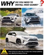 Powerty Custom Fit for Mud Flaps Toyota RAV4 2025 2024 2023 2022 2021 2020 2019 Splash Guards Molded Front and Rear Fender Cover Black ABS 4Pcs Set Hybrid Accessories (Not Fit for 2021 RAV4 Prime) - Image 4