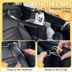 SlowTon Console Dog Car Seat - Portable Dogs Armrest Booster Seat for Small Dog, Anti-Collapse Pet Car Seat with Soft Cushion Safety Belt, Support Pet Up to 11lbs (Black) - Image 3