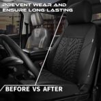 CAR PASS Neoprene Waterproof Seat Covers Full Sets, Wetsuit Car Seat Covers 5 Seats Universal Fit for Vans, Truck, SUV, 3D Tyre Embossed Seat Covers Anti Slip with Armrests, Aibag Compatible(Black) - Image 6