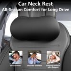 2 Pack Car Neck Pillow, Breathable Neck Support Pillow for Driving, Soft Memory Form and Ergonomic Design Fits Most Cars SUV Sedan Home Office (Black) - Image 3