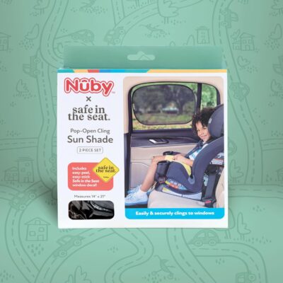 Nuby x Safe in The Seat Pop-Open Car Sun Shades - 2 Piece Set - Static Cling Window Shades for Baby in Car - UV Protection, Easy Install, and Universal Fit - Image 6