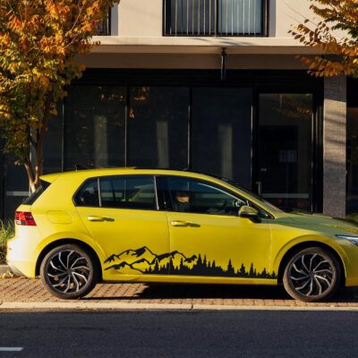 TOMALL 1 Pair 77.4'' Mountain Tree Forest Vinyl Decals for Car Body Door Side Auto Mountains Graphic Stickers Decoration for SUV Off-Road Vehicles Universal Stickers Accessories (B-Black-Large) - Image 4