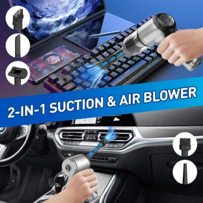 AHNR Handheld Car Vacuum Cleaner Cordless with Brushless Motor, 20000PA High Power Vacuum Cleaner & Air Duster, 3 in 1 Keyboard Portable Mini Hand Held Vacuums Cleaner for Car Home - Image 4