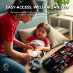 430 Piece First Aid Kit, Well-Organized Premium Waterproof Compact Trauma Medical Kits for Any Emergencies, Ideal for Home, Office, Car, Travel, Outdoor, Camping, Hiking, Boating (Red) - Image 2