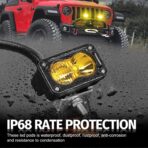 LED Pods Amber, 2Pcs 40W 3 Inch Driving Light Yellow Off Road Light LED Bumper Lights Super Bright LED Work Light Cube Waterproof Combo Fog Light for Truck ATV UTV SUV Motorcycle Boat - Image 6