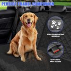 Dog Car Seat Cover for Back Seat, Car Seat Cover 60/40 Split Bench for Family Car, Compact SUV, MPV - Standard - 53" W - Image 3