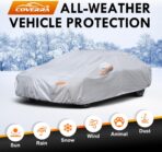 6 Layer Heavy Duty Car Cover Custom Fit for Tesla Model Y with Charging Port Flap, Waterproof All Weather Car Tarp Outdoor Protection with Cotton Lining - Image 5