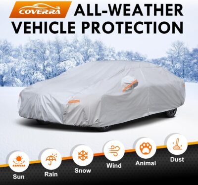 6 Layer Heavy Duty Car Cover Custom Fit for Tesla Model Y with Charging Port Flap, Waterproof All Weather Car Tarp Outdoor Protection with Cotton Lining - Image 5