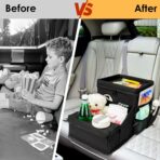 Backseat Organizer for Kids and Passenger Seat Organizer for Adults - Car Seat Cooler and Warmer with Cup Holders and Convertible Tray Lid(Black) - Image 7