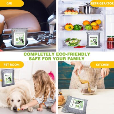 Activated Charcoal Odor Absorber for Strong Odor, Basement, Cars, Closets, Shoes, Smoke. 3 Pack Bamboo Charcoal Air Purifying Bags Deodorizer Odor Eliminator for Home - Image 5