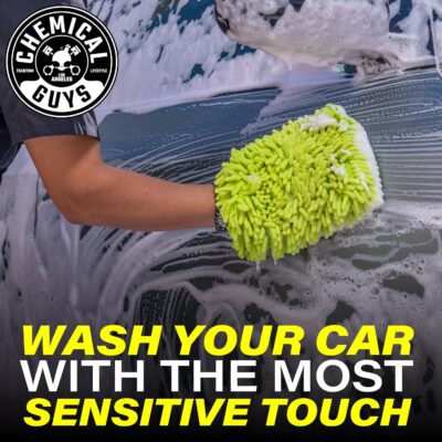 Chemical Guys Chenille Premium Scratch-Free Microfiber Wash Mitt for Car Washing - Lime Green, Ultra-Soft Car Wash Glove, Swirl-Free Finish, Safe for Trucks, SUVs, Motorcycles, and More - Image 5