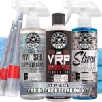 Chemical Guys Car Interior Detailing Kit - VRP Protectant, Nonsense Cleaner, Streak Free Glass Cleaner, 3 Detailing Brushes, 3 Towels, 2 Applicators, 11-Items