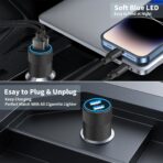 【MFi Certified】iPhone Car Charger Fast Charging, Rombica 4.8A Dual USB Smart Power Cigarette Lighter USB Car Charger with 2Pack Lightning Braided Cable for iPhone 14 13 12 11 Pro XS Mini XR X SE iPad - Image 9