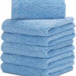CARCAREZ Microfiber Towels for Cars, Car Drying Wash Detailing Buffing Polishing Towel with Plush Edgeless Microfiber Cloth, 450 GSM 16x16 in. Pack of 6