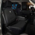 Carhartt Universal Nylon Duck Canvas Fitted Bucket Seat Cover, Durable Seat Protection with Rain Defender, Single, Black - Image 6