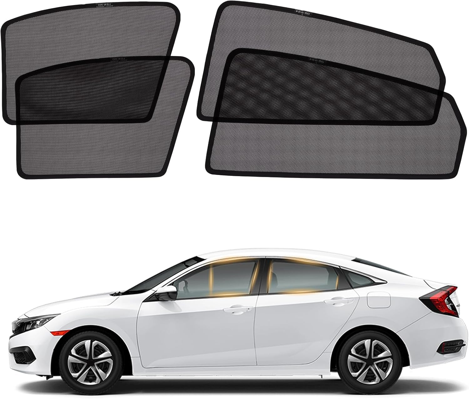 81NkoJl6sL._AC_SL1500_.jpg XCBYT Civic Window Shades for 2016-2021, 4PCS Side Window Sun Shades with Breathable Mesh, Magnetic Car Window Covers for Baby & Privacy, UV Protection & Heat Insulation - Image 1